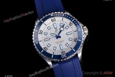 BLS Factory Breitling Superocean Cal.17 Movement 42mm Blue Band White Face Watch
